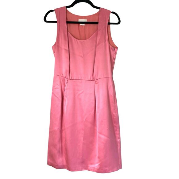 J Crew Dress Women 6 Pink 100% Silk Satin Barbiecore Preppy Twee Wedding Guest - Picture 1 of 9
